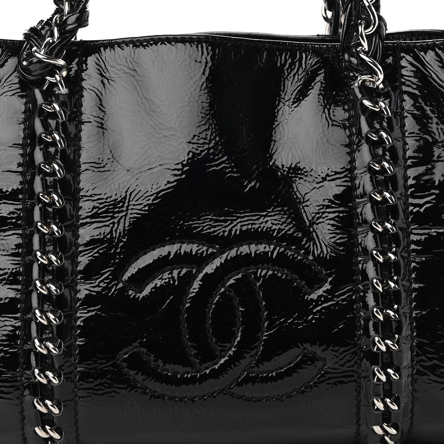 Chanel Patent Calfskin Small Luxe Ligne Tote Black 8 of 9