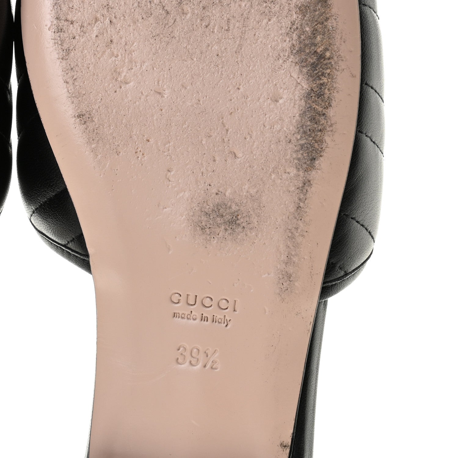 Gucci Nappa Matelasse GG Marmont Flat Slide Sandals 39.5 Black 7 of 13