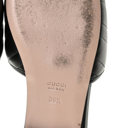 Gucci Nappa Matelasse GG Marmont Flat Slide Sandals 39.5 Black 7 of 13