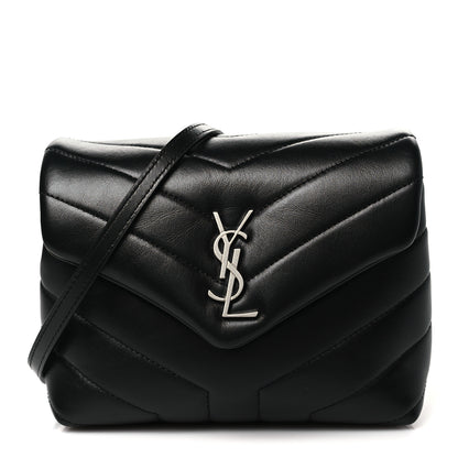 Saint Laurent Calfskin Y Quilted Monogram Toy Loulou Crossbody Bag Black 1 of 11