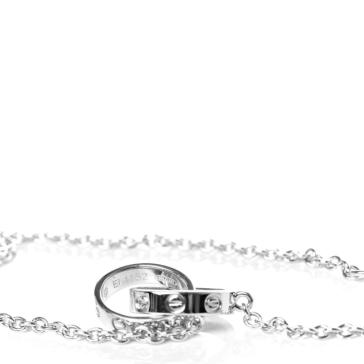 Cartier 18K White Gold Interlocking LOVE Necklace 7 of 7