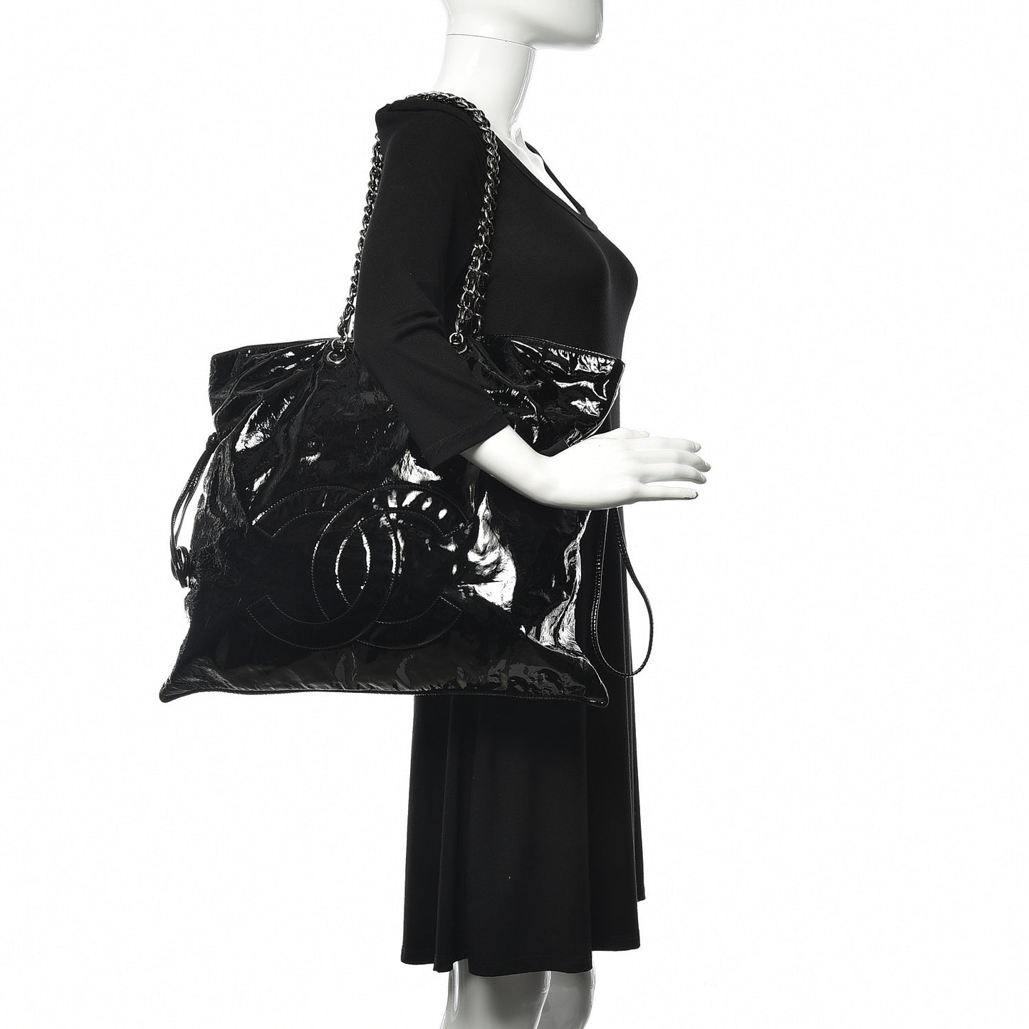 Patent Bonbons Shopper Tote Black