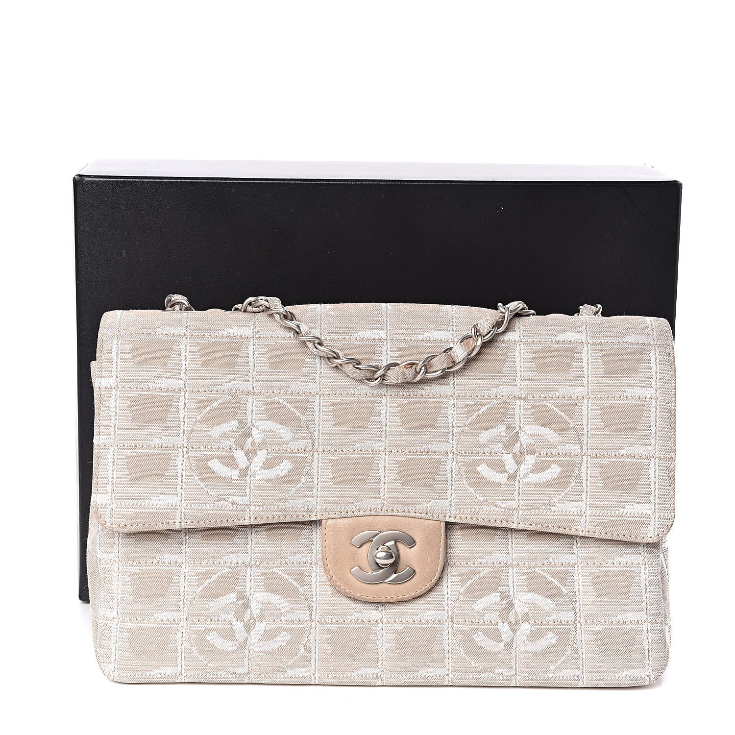 Chanel Nylon Medium Travel Flap Light Beige 16 of 16