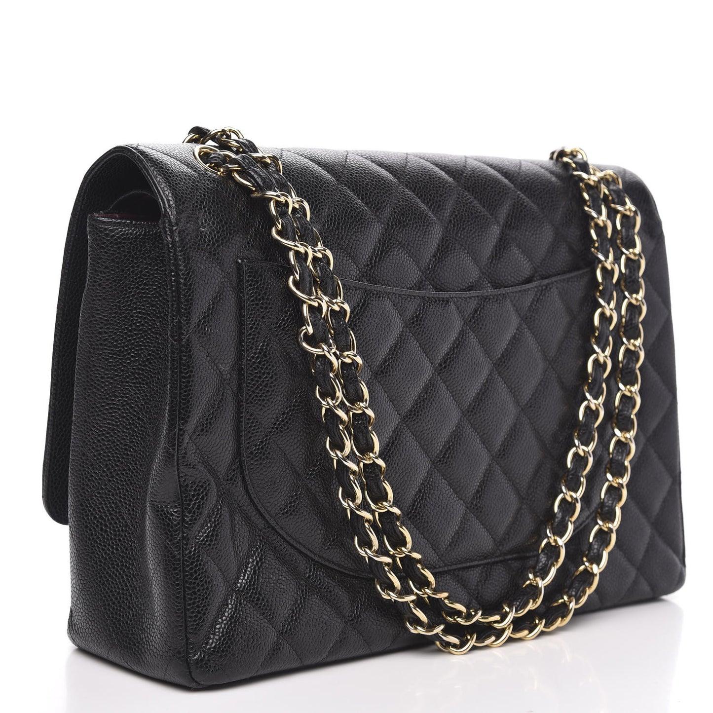 Caviar Quilted Maxi Double Flap Black