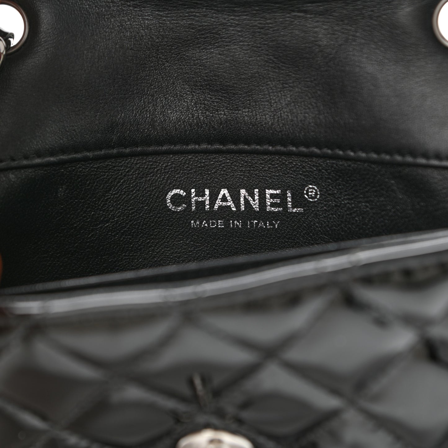 Patent Calfskin Quilted Extra Mini Rectangular Flap Black