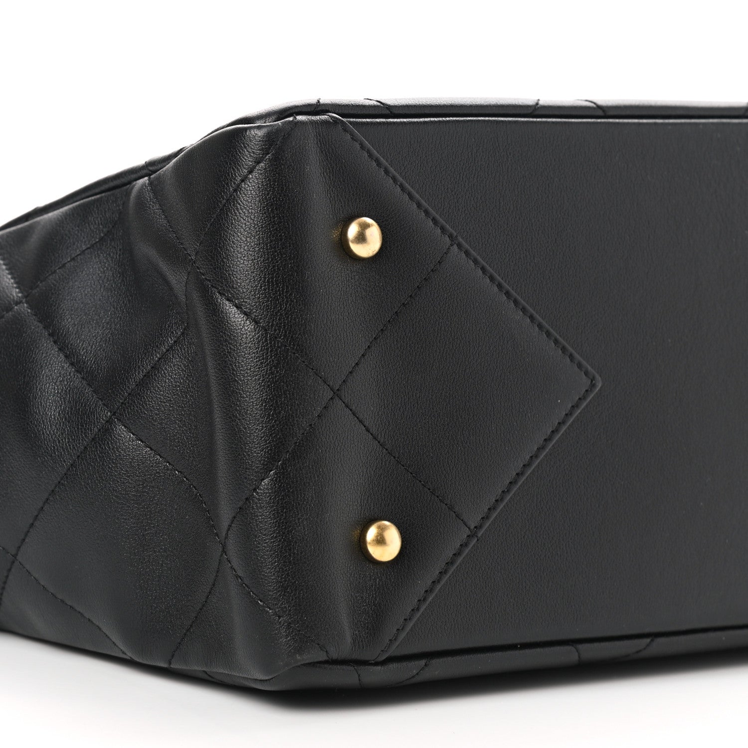 Chanel Calfskin Quilted Chain Shopping Tote Black 9 of 10