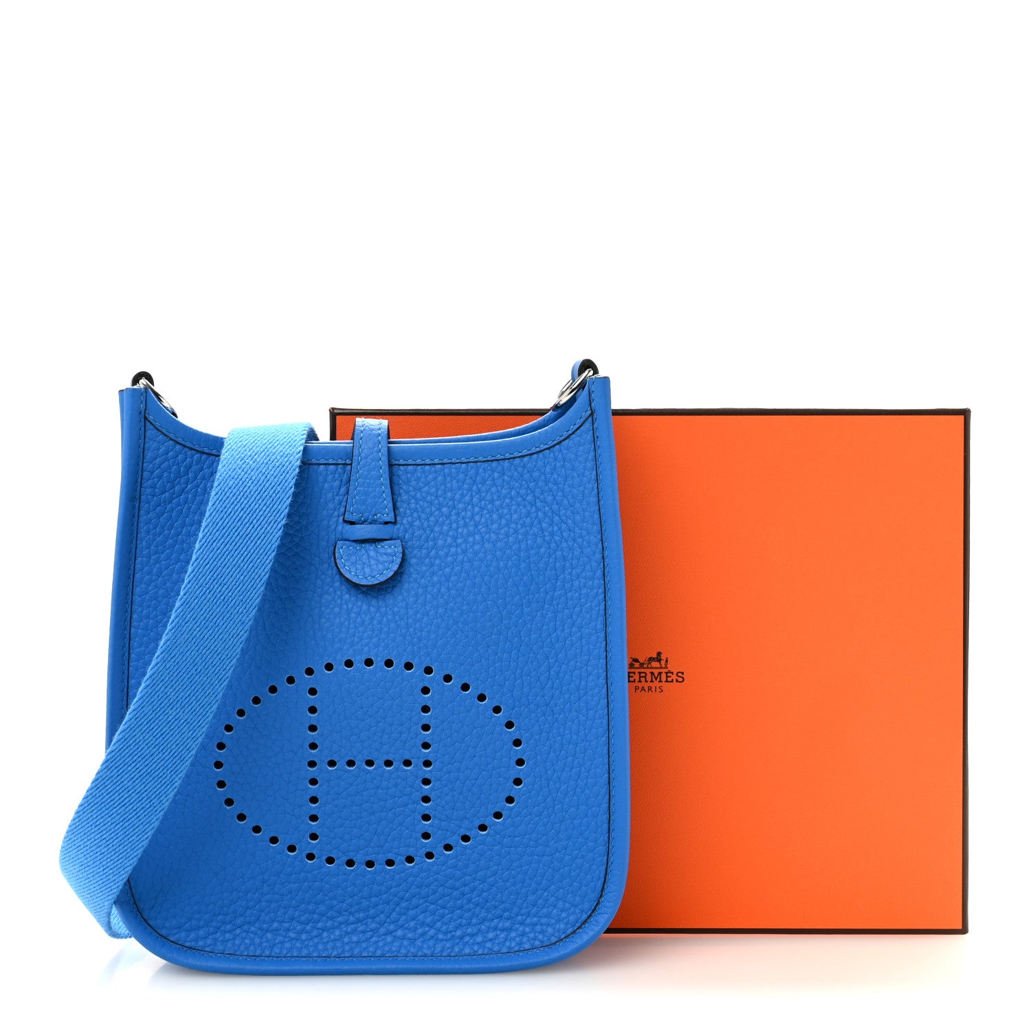 Hermes Taurillon Clemence Evelyne TPM Bleu Hydra 11 of 11