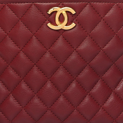 Chanel Calfskin Quilted CC Medium Vanity Case Dark Red 11 of 15