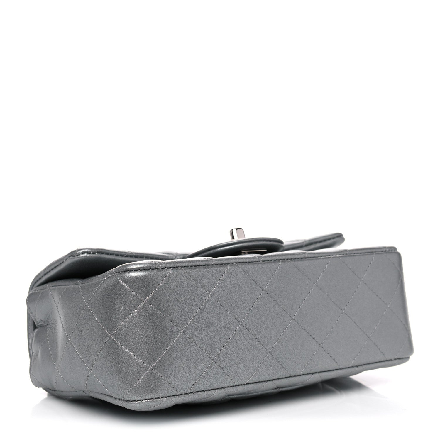 Chanel Metallic Lambskin Quilted Mini Rectangular Flap Silver 4 of 10