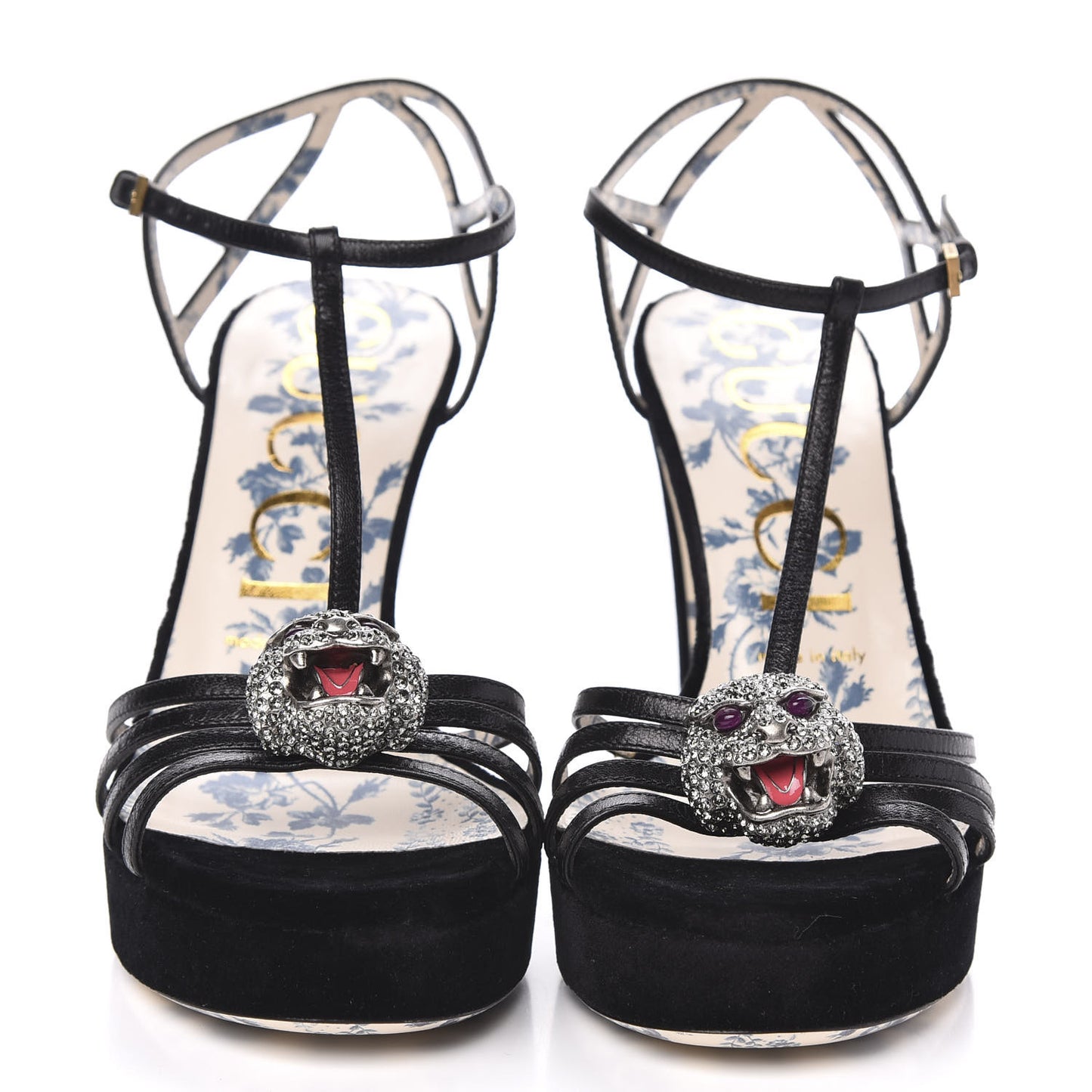 Velvet Malaga Kid Elias T-Strap Platform High Heel Sandals 38.5 Black