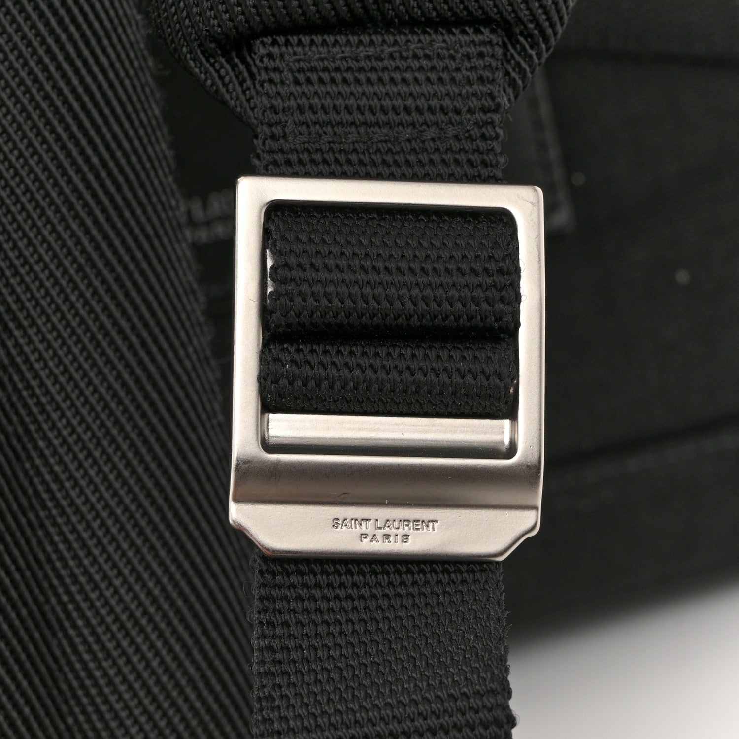 Saint Laurent Canvas Signature Embroidered City Backpack Black 11 of 11