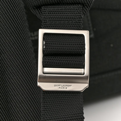 Saint Laurent Canvas Signature Embroidered City Backpack Black 11 of 11
