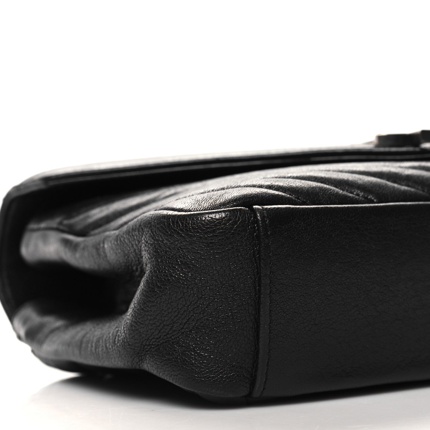Saint Laurent Sheepskin Matelasse Chevron Monogram Medium College Bag Black 9 of 10