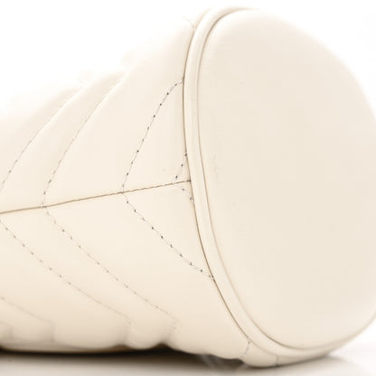 Gucci Calfskin Matelasse Mini GG Marmont 2.0 Bucket Bag White 8 of 11