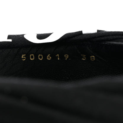 Balenciaga Jersey Crepe Political Campaign Logo Knife Pointed Slingback Flats 38 Black White Rouge 6 of 8