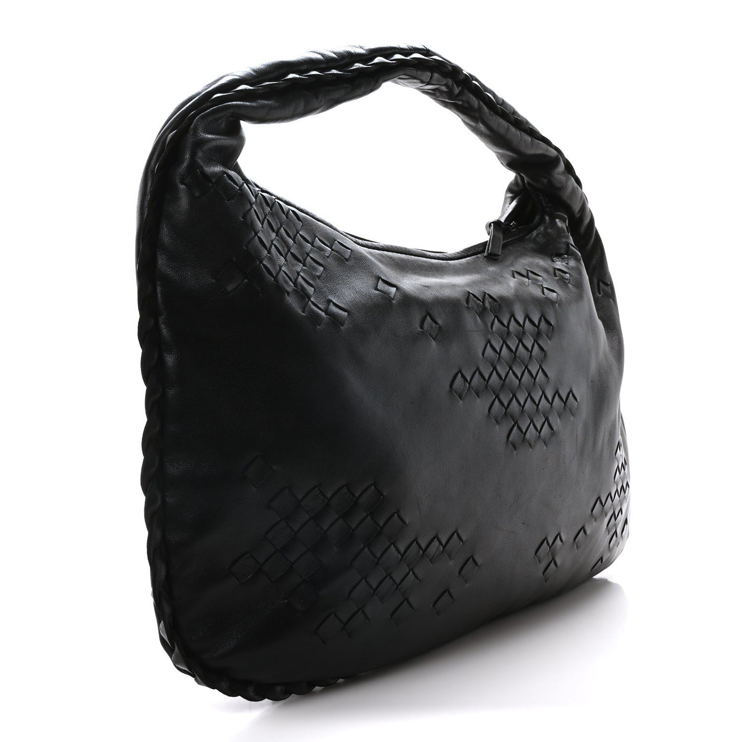 Nappa Intrecciato Patchwork Medium Hobo Black