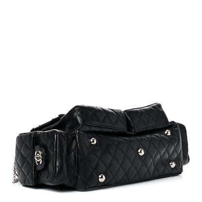 Chanel Calfskin Quilted Large Cambon Multipocket Reporter Black White 4 of 25