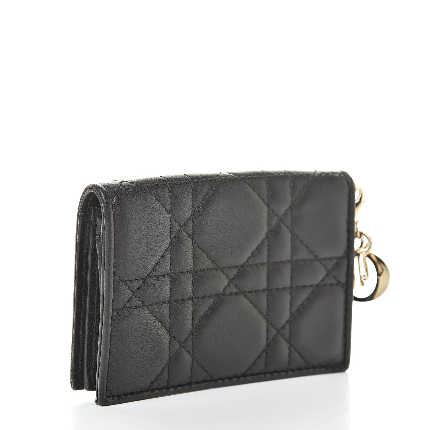 Christian Dior Lambskin Cannage Small Lady Dior Flap Card Holder Black 3 of 8