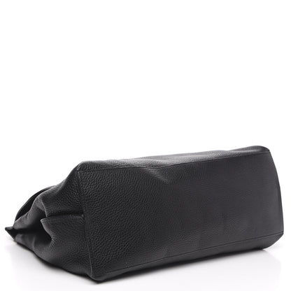 Gucci Pebbled Calfskin Large Bamboo Daily Top Handle Bag Black 4 of 10