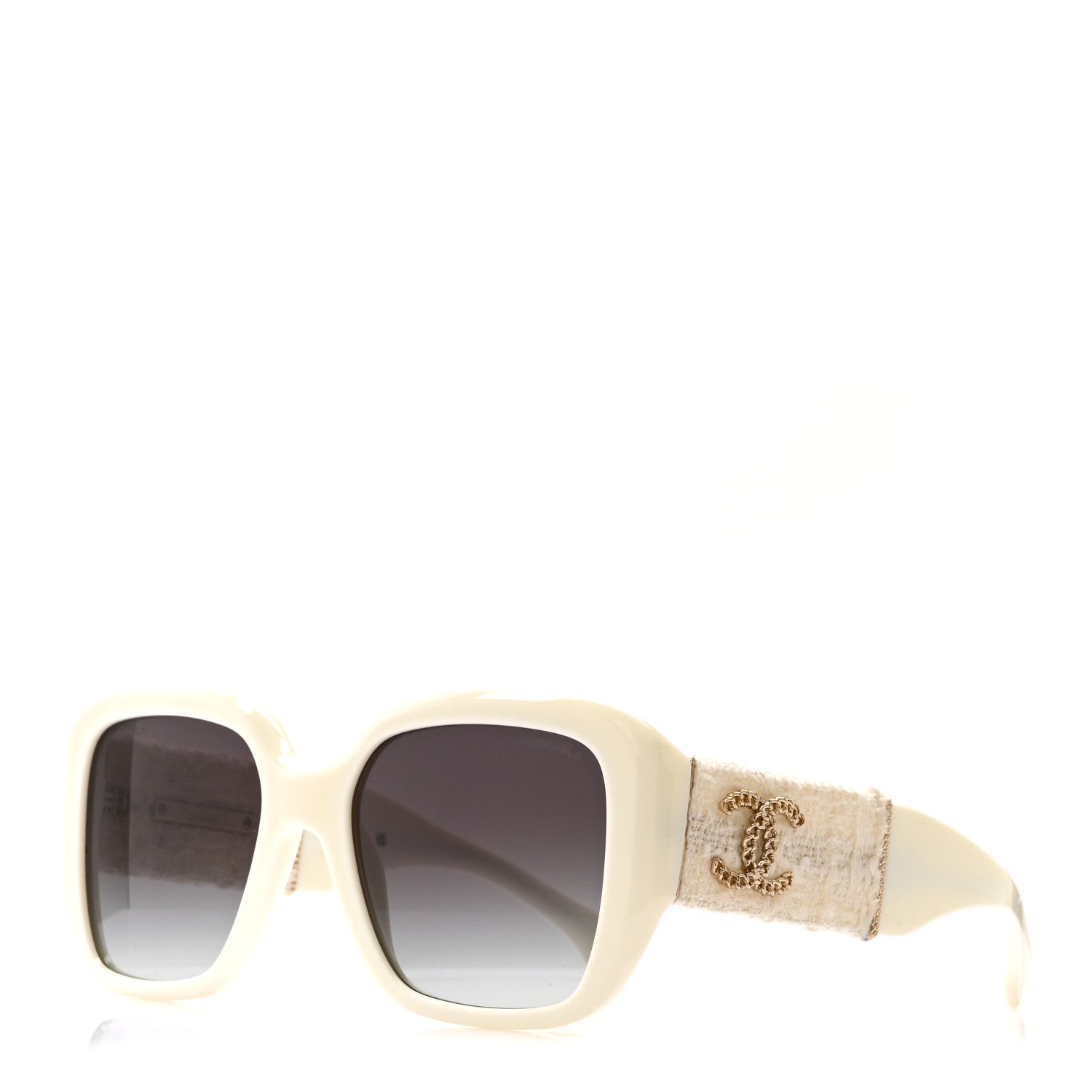 Chanel Acetate Tweed Square Sunglasses 5512 White 1 of 7