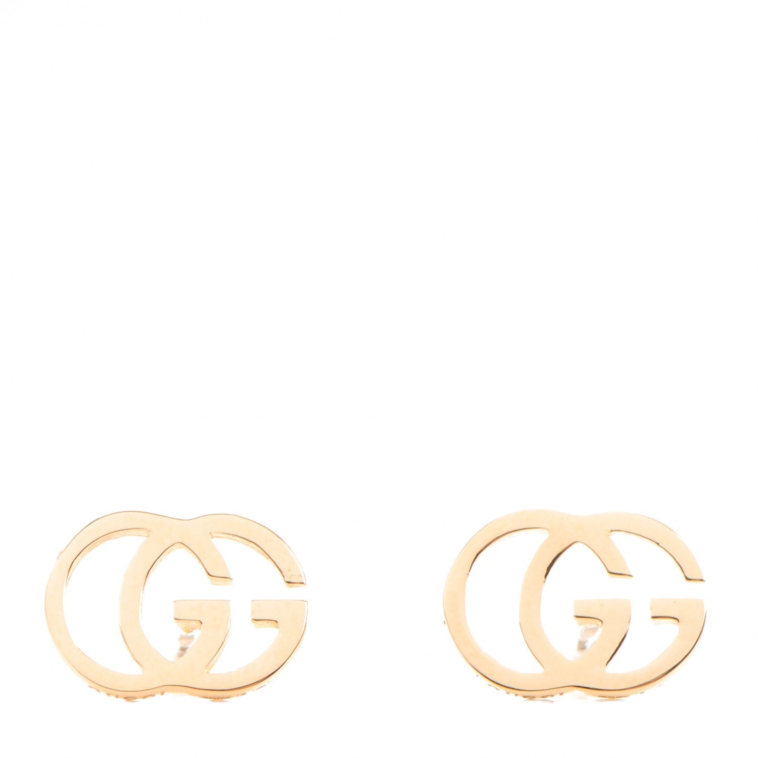 Gucci 18K Yellow Gold GG Tissue Stud Earrings 1 of 6