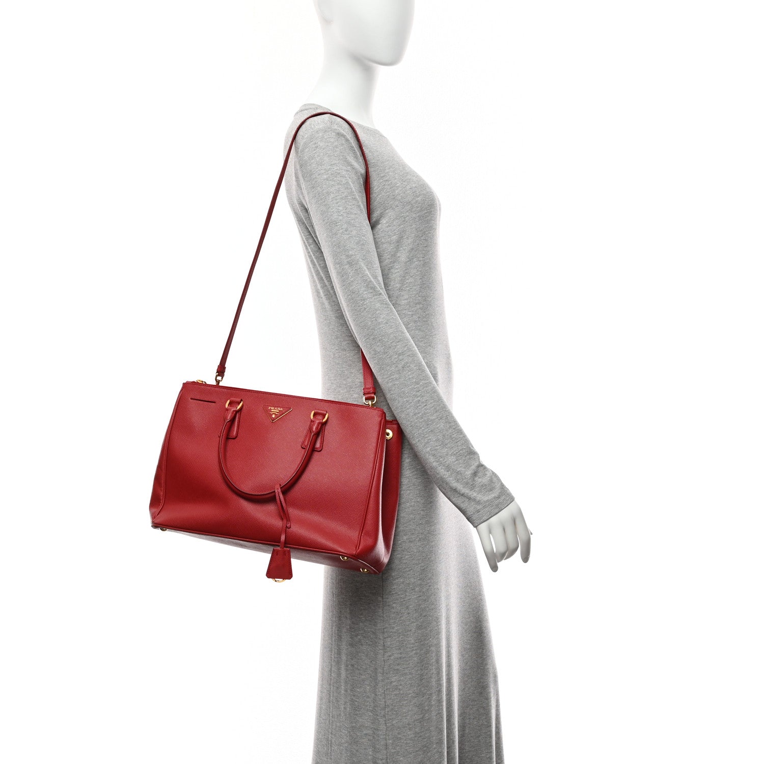 Prada Saffiano Medium Galleria Double Zip Tote Fuoco 2 of 10