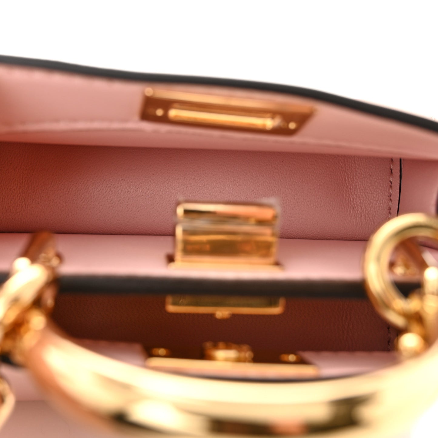 Shiny Nappa Nano Peekaboo Maxi Handle Satchel Rosa Confetto