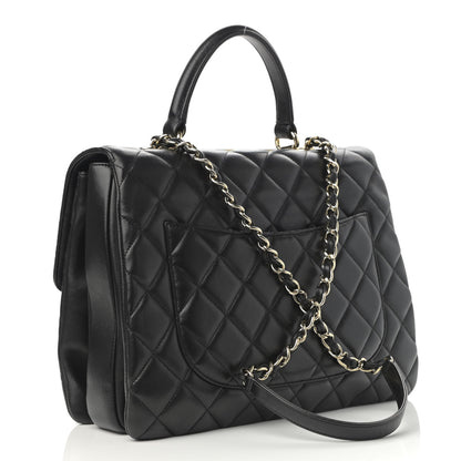 Chanel Lambskin Quilted Large Trendy CC Dual Handle Flap Bag Black 3 of 14