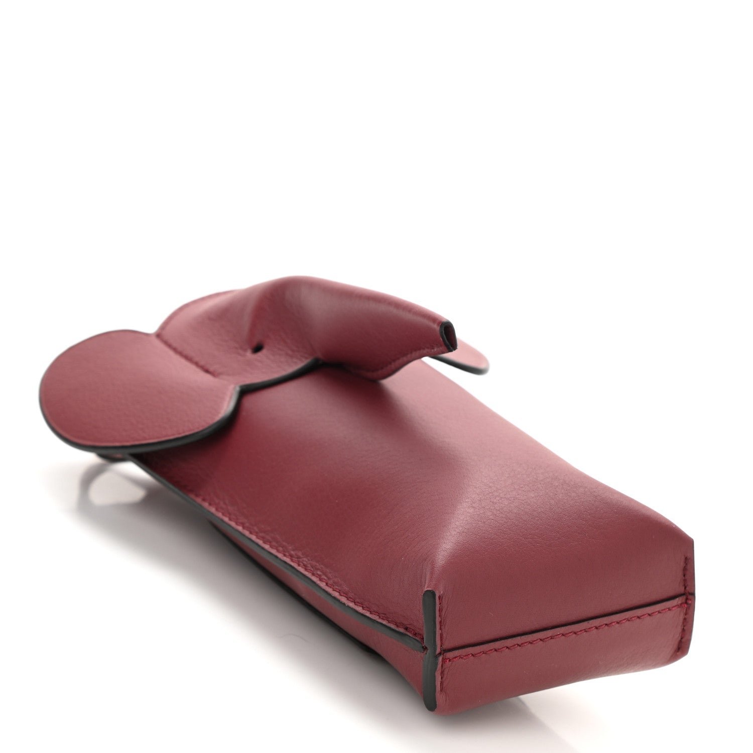 Loewe Calfskin Elephant Pouch Crossbody Bag Wine 4 of 8
