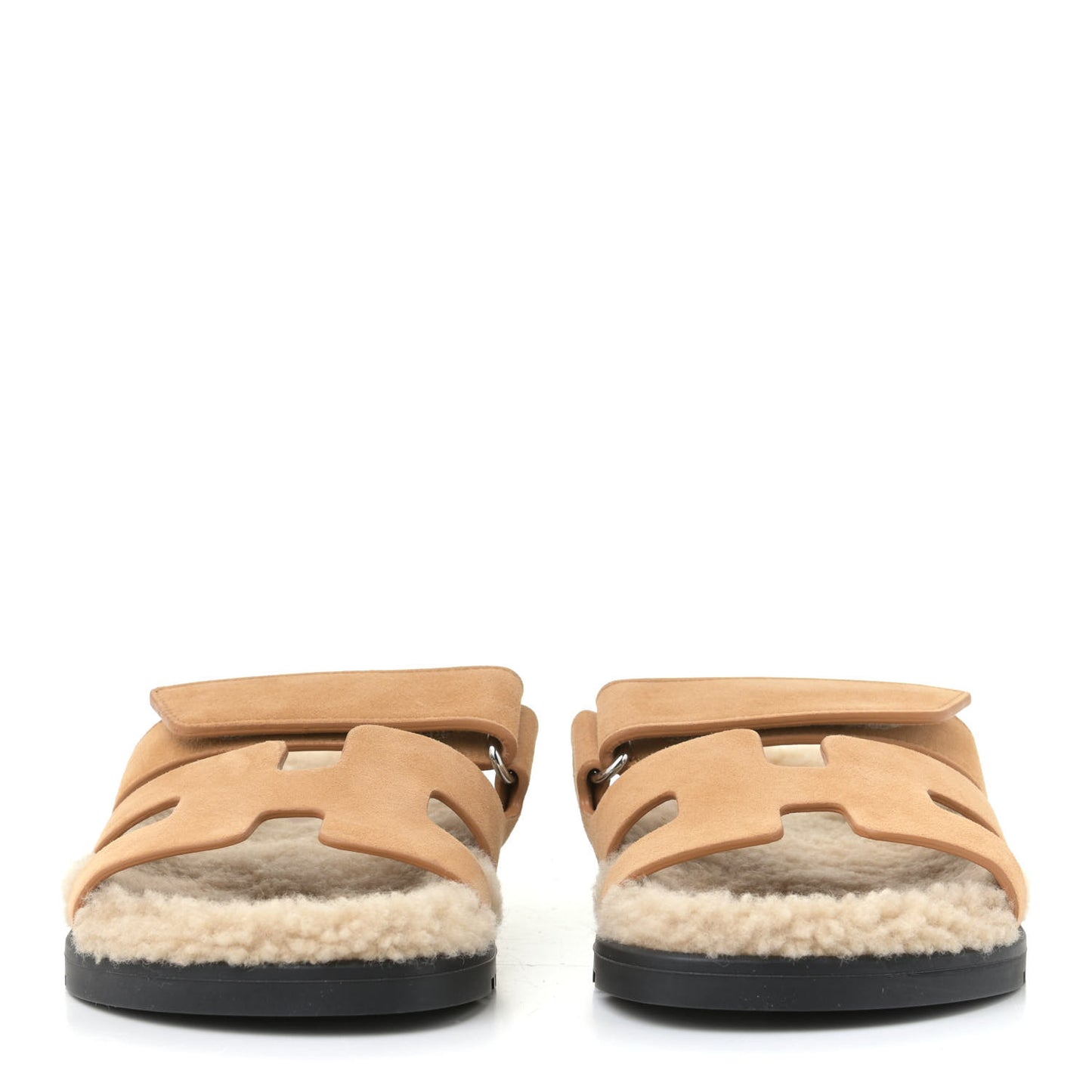 Suede Goatskin Woolskin Womens Chypre Sandals 35 Golden Beige