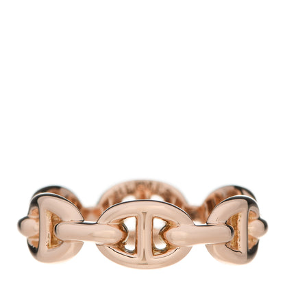 Hermes 18K Rose Gold PM Chaine D'Ancre Enchainee Ring 52 6 1 of 5