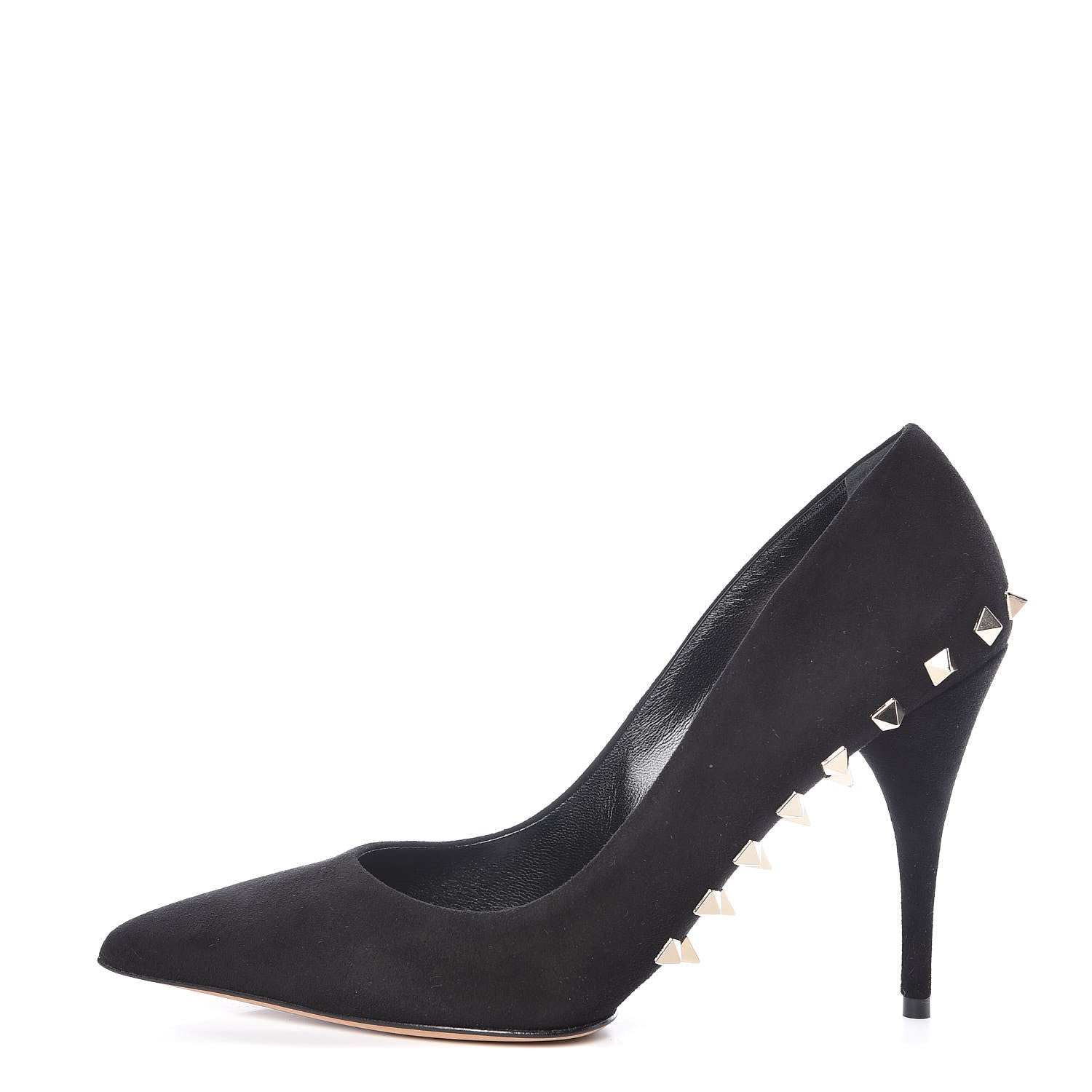Valentino Garavani Suede Rockstud Jaw Stud 100mm Pumps 38 Black 1 of 8