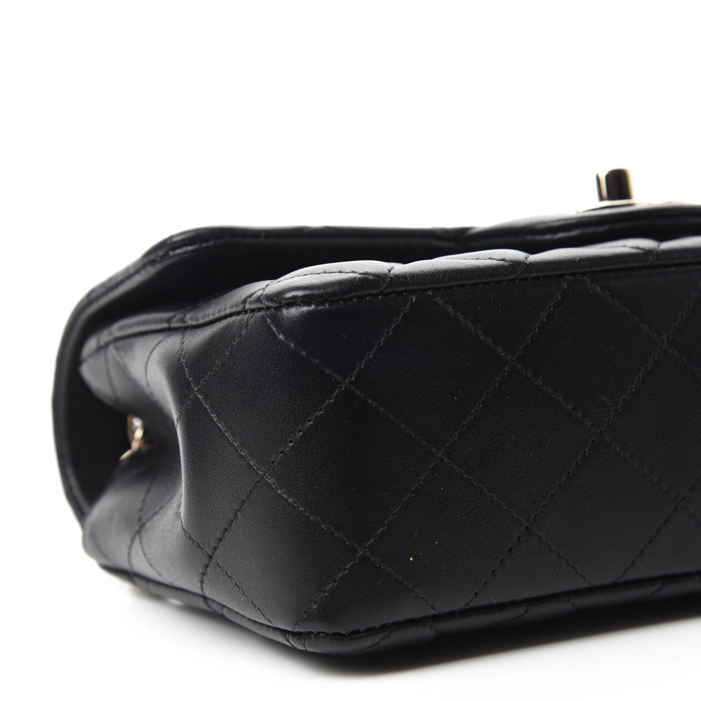 Lambskin Quilted Mini Rectangular Flap Black