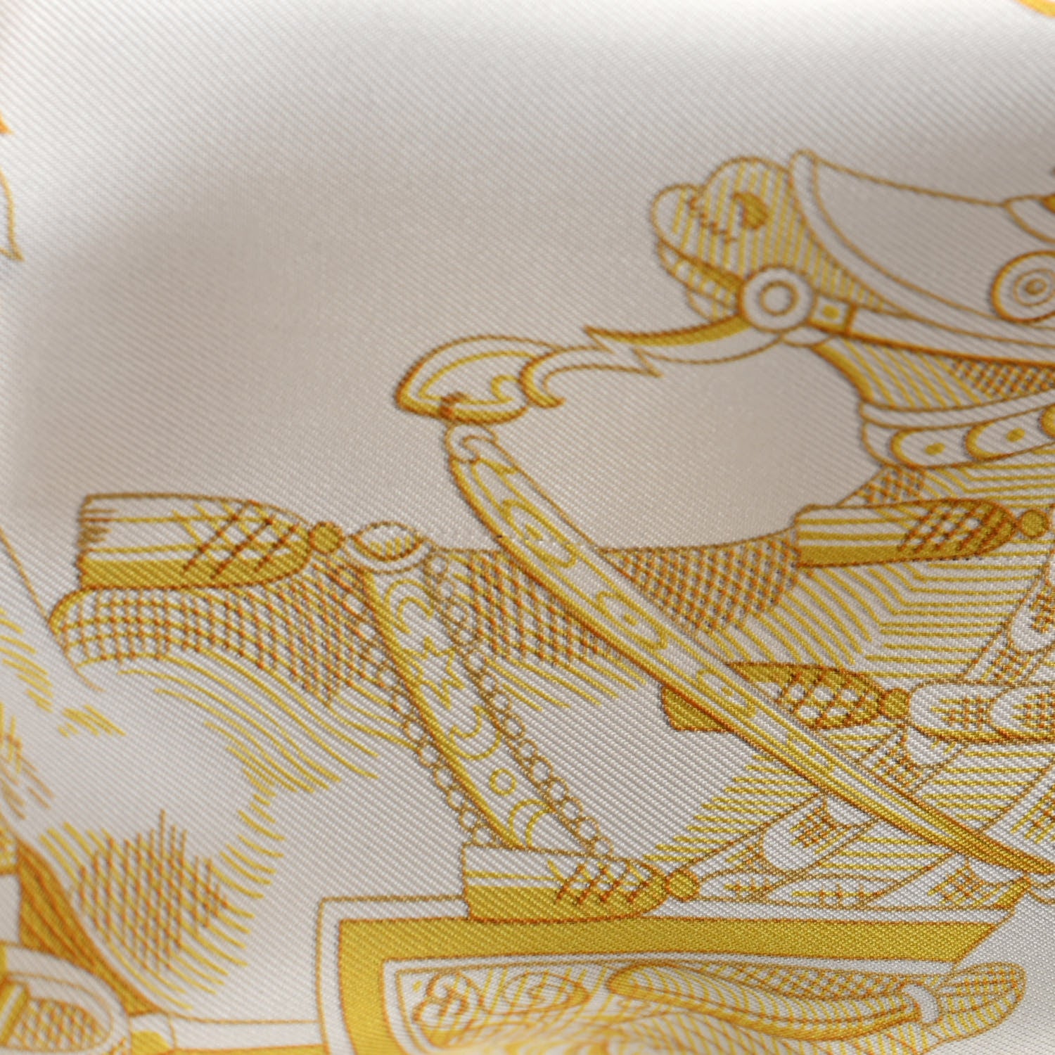 Hermes Silk Della Cavalleria Favolosa Double Face Scarf 90 Gris Argent Jaune 6 of 8