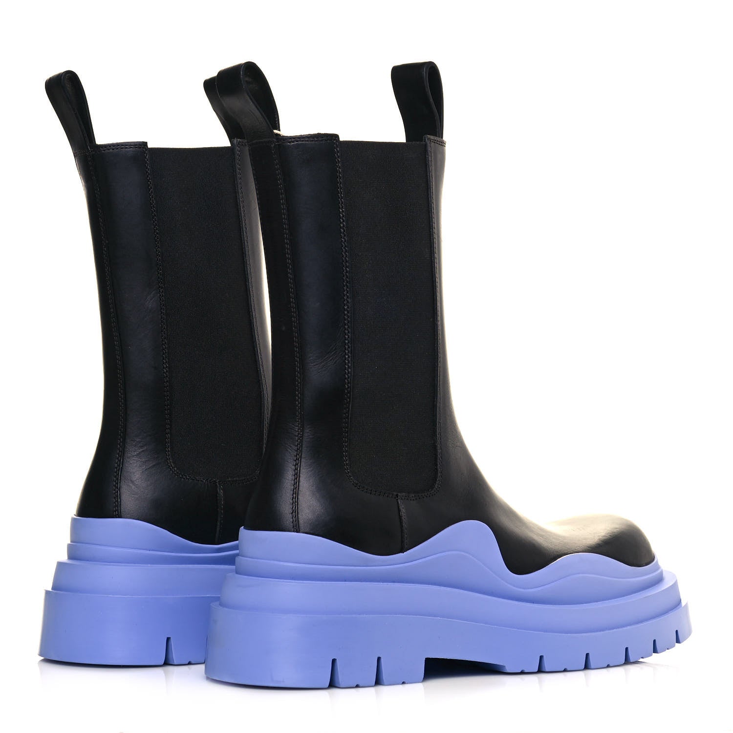 Bottega Veneta Calfskin The Tire Chelsea Boots 37 Black Periwinkle 4 of 10