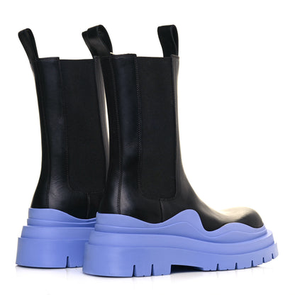 Bottega Veneta Calfskin The Tire Chelsea Boots 37 Black Periwinkle 4 of 10