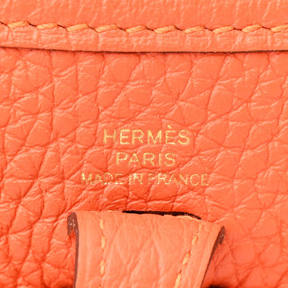 Hermes Taurillon Clemence Evelyne TPM Orange 6 of 10