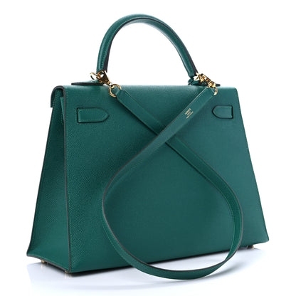 Hermes Epsom Kelly Sellier 32 Malachite 2 of 9