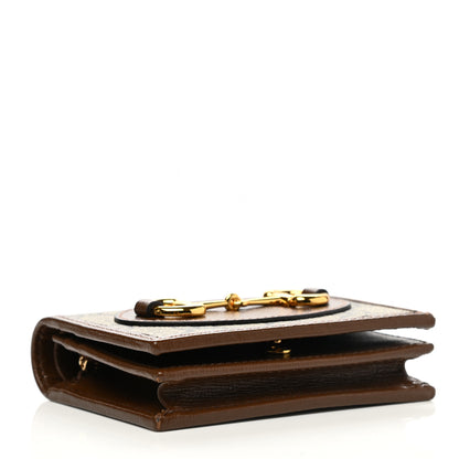 Gucci GG Supreme Monogram Horsebit 1955 Card Case Wallet Beige Ebony Brown Sugar 3 of 8