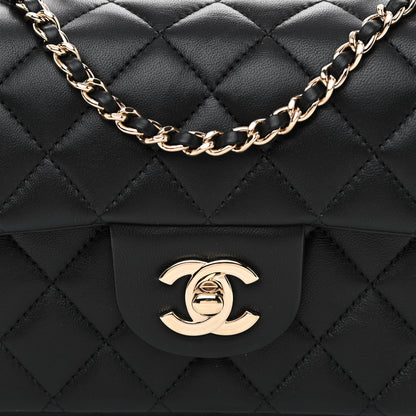 Chanel Lambskin Quilted Mini Top Handle Rectangular Flap Black 8 of 10
