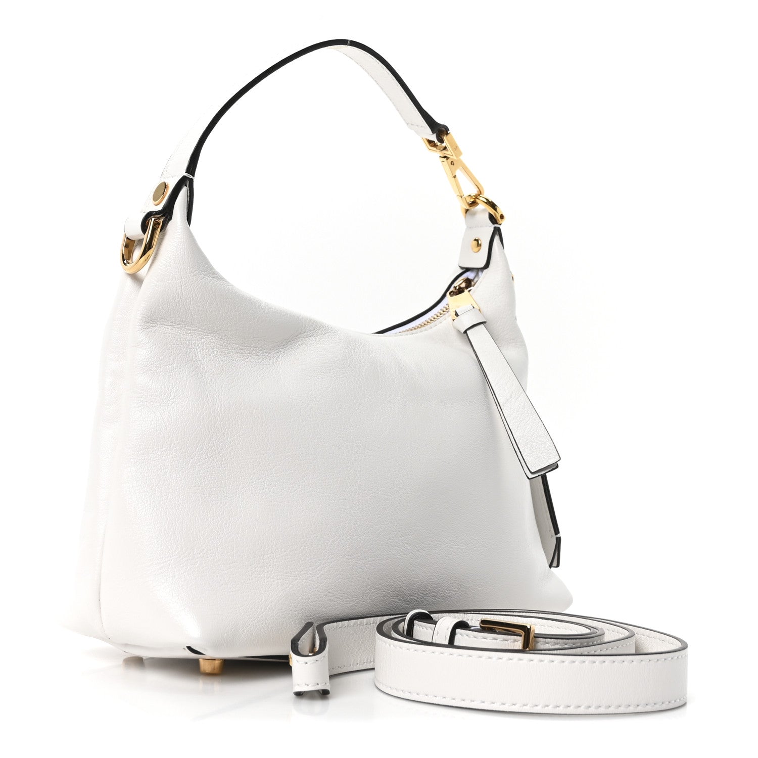 Versace Nappa Logo Tag Hobo White 3 of 9