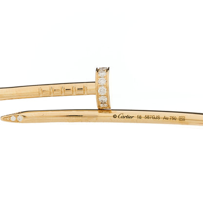 Cartier 18K Yellow Gold Diamond Small Juste Un Clou Bracelet 18 4 of 5