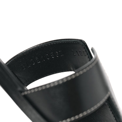 Hermes Box Calfskin Oran Sandals 40 Black 8 of 8
