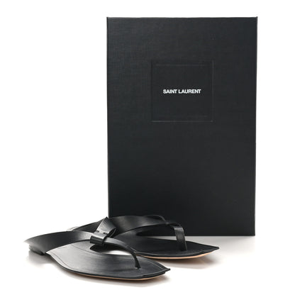 Saint Laurent Calfskin Tower 05 Slide Sandals 37.5 Black 10 of 10
