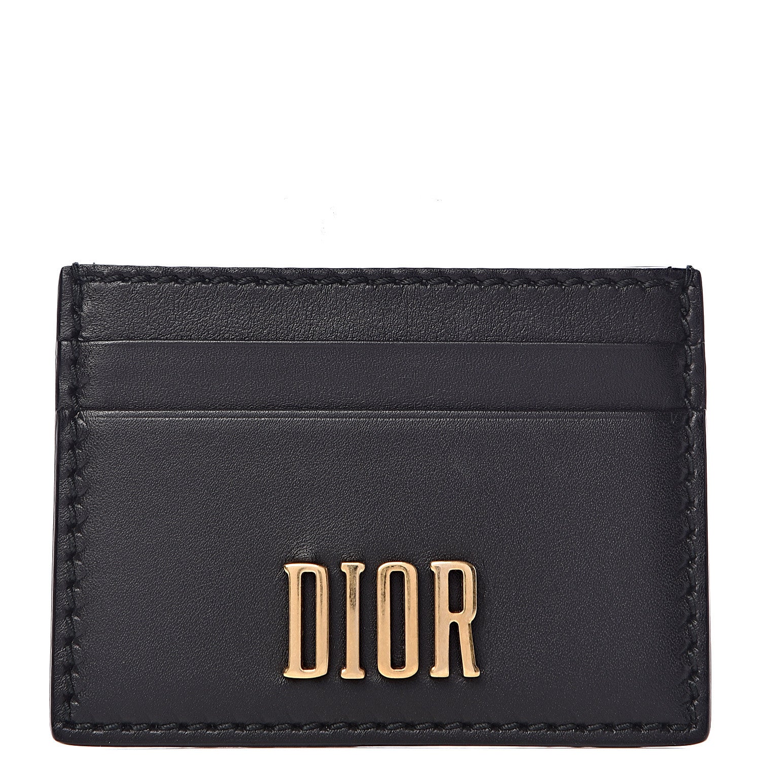 Christian Dior Calfskin D-Fence Card Holder Black 1 of 6