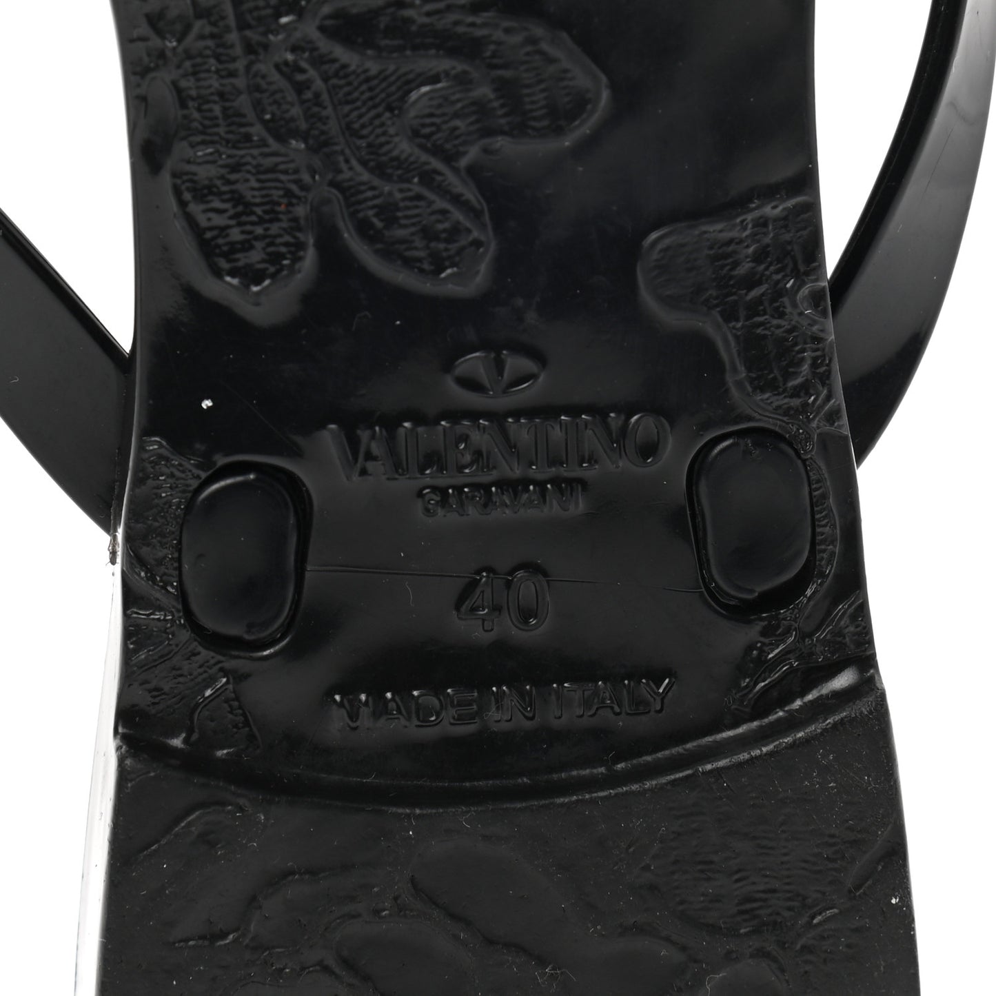 PVC Jelly Rockstud Bow Thong Sandals 40 Black