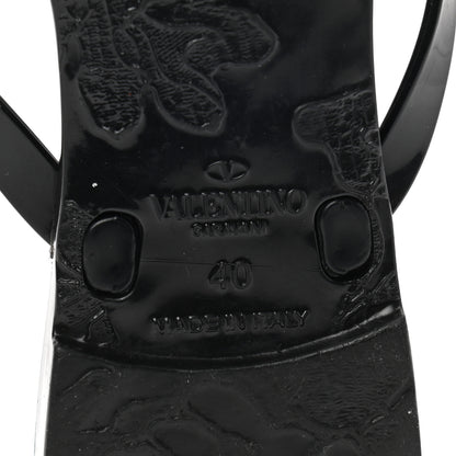 Valentino Garavani PVC Jelly Rockstud Bow Thong Sandals 40 Black 6 of 8