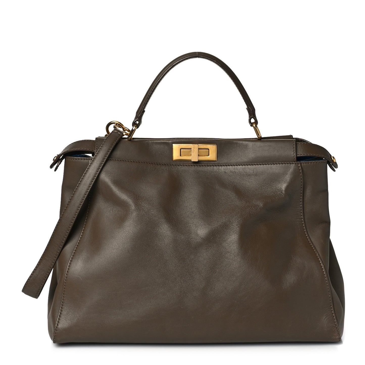 Vitello Morgan Shiny Nappa Large Peekaboo Iconic Satchel Foresta Blue