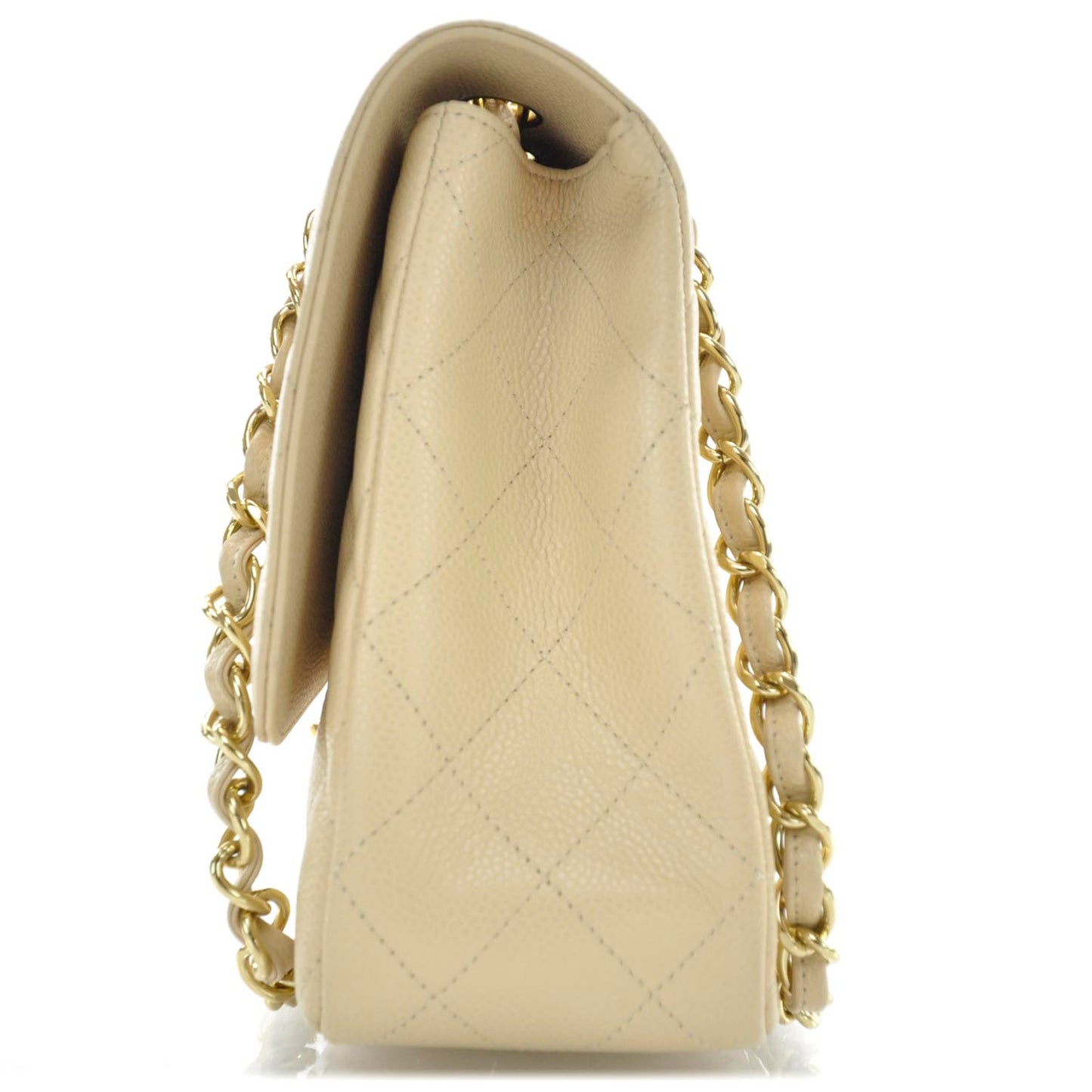 Caviar Jumbo Single Flap Beige