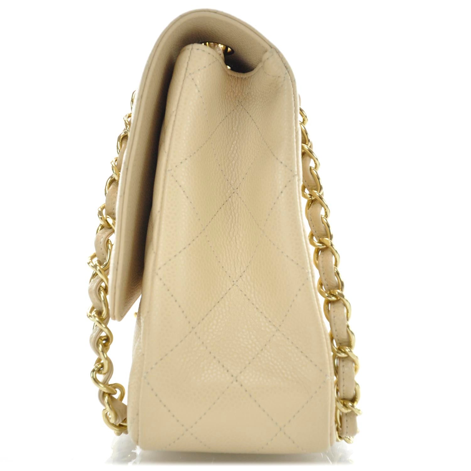 Chanel Caviar Jumbo Single Flap Beige 4 of 12